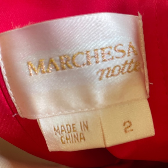 Marchesa Notte Red Silk Gown - Picture 6 of 9